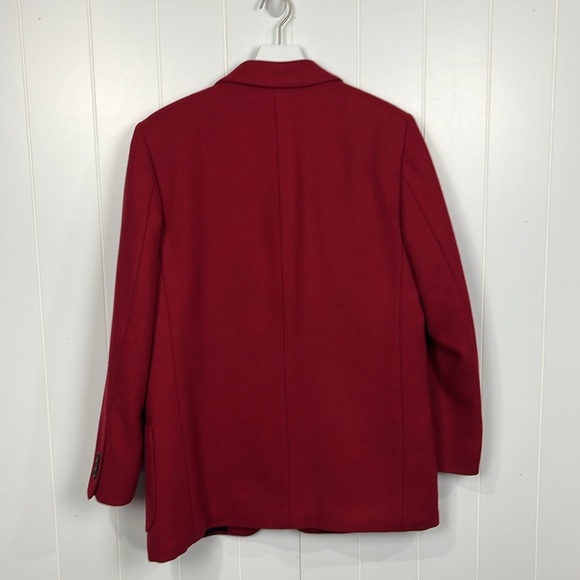 LL Bean Womens Blazer/Jacket 12R Red 70% Wool 30% Lambswool Quilted Lining EUC - Picture 9 of 13